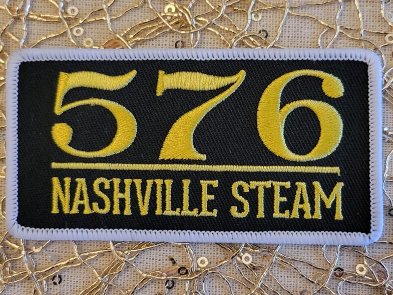 Embroidered 4" x 2" Iron-on Patch, 576 Nashville Steam